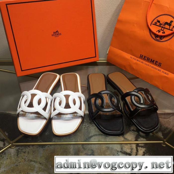 エルメス HERMES スリッパ 2色可選 2019春夏トレンドアイテム  爽やかカジュアル人気