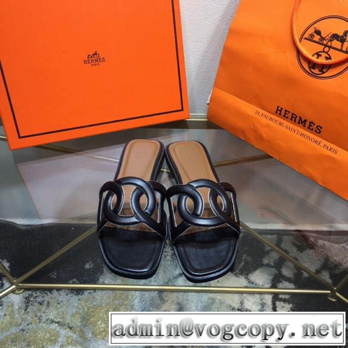 エルメス HERMES スリッパ 2色可選 2019春夏トレンドアイテム  爽やかカジュアル人気