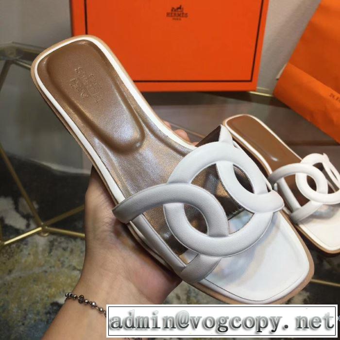 エルメス HERMES スリッパ 2色可選 2019春夏トレンドアイテム  爽やかカジュアル人気