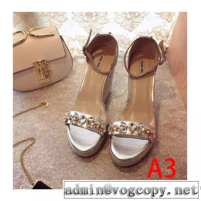ミュウミュウ MIUMIU サンダル 4色可選 2019春夏も引き続きトレンド 春夏の流行りトップス