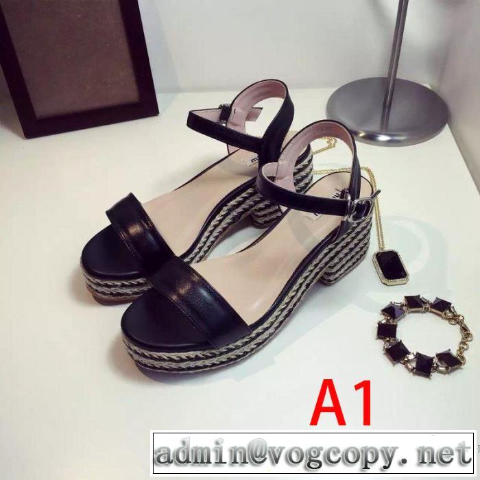 2019春夏の大注目トレンド ミュウミュウ MIUMIU サンダル 多色可選 お洒落トレンド人気