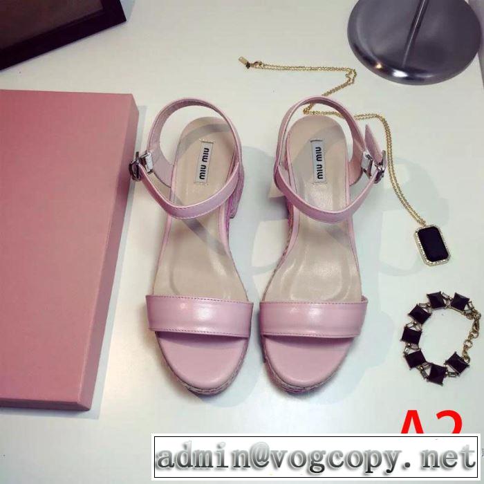 2019春夏の大注目トレンド ミュウミュウ MIUMIU サンダル 多色可選 お洒落トレンド人気
