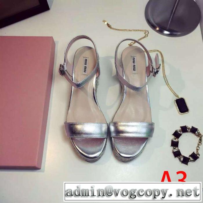2019春夏の大注目トレンド ミュウミュウ MIUMIU サンダル 多色可選 お洒落トレンド人気