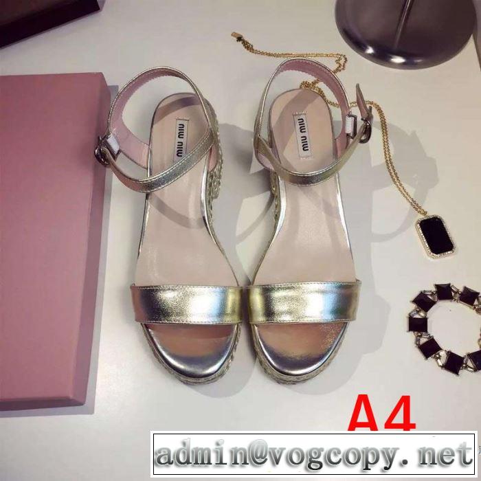 2019春夏の大注目トレンド ミュウミュウ MIUMIU サンダル 多色可選 お洒落トレンド人気