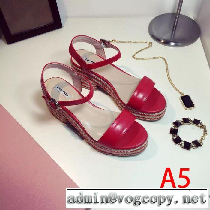 2019春夏の大注目トレンド ミュウミュウ MIUMIU サンダル 多色可選 お洒落トレンド人気