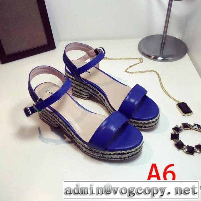 2019春夏の大注目トレンド ミュウミュウ MIUMIU サンダル 多色可選 お洒落トレンド人気