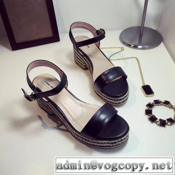 2019春夏の大注目トレンド ミュウミュウ MIUMIU サンダル 多色可選 お洒落トレンド人気