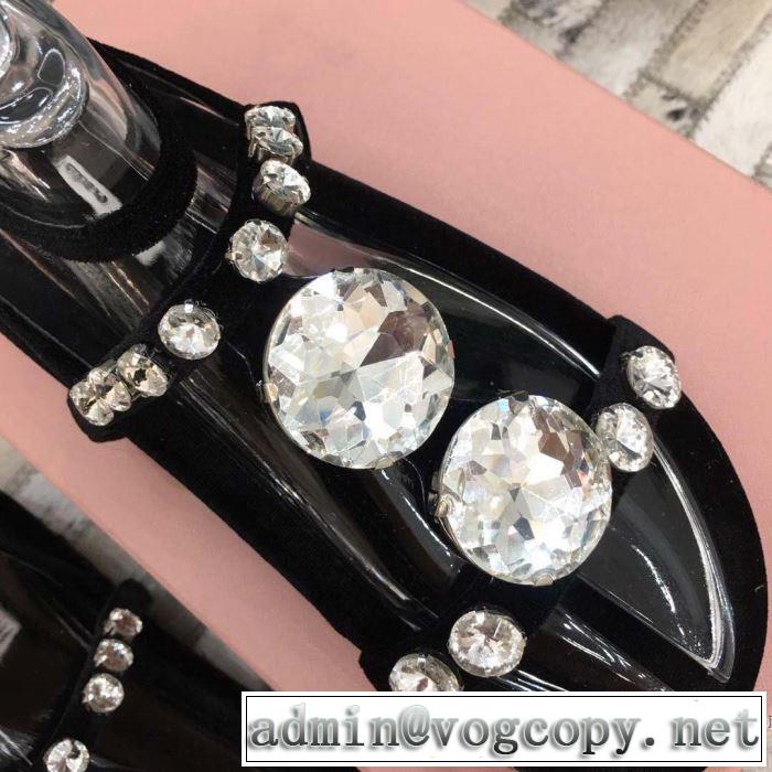 今シーズン注目のデザイン ミュウミュウ MIUMIU サンダル 3色可選 2019SSのトレンド商品