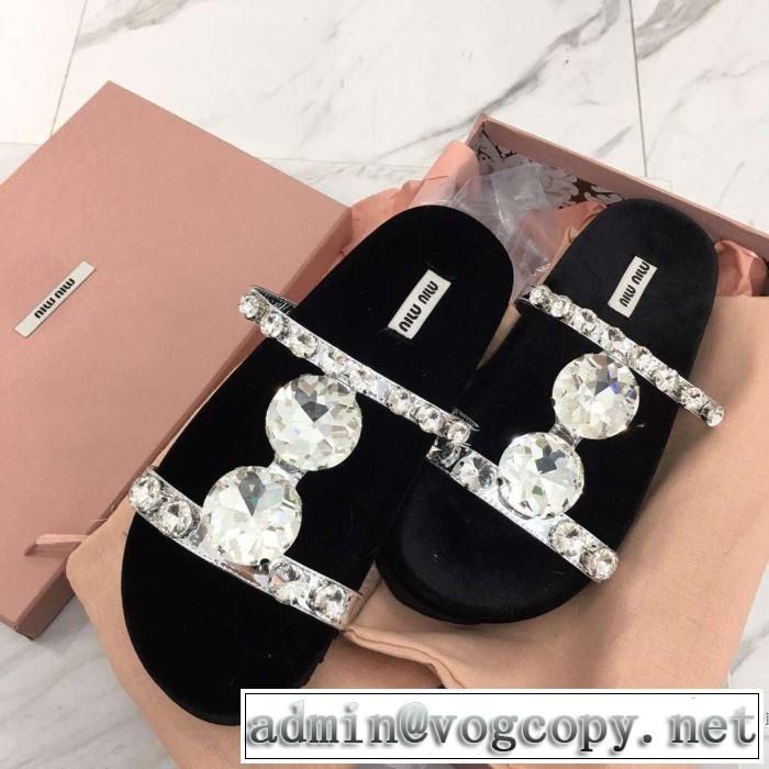 2色可選 サンダル 2019年最新ファッション 今季トレンドの限定アイテム ミュウミュウ MIUMIU