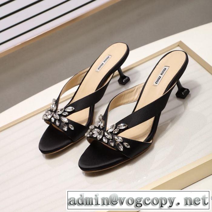 ミュウミュウ MIUMIU サンダル 3色可選 2019年春夏のトレンドアイテム 春夏の流行りトップス