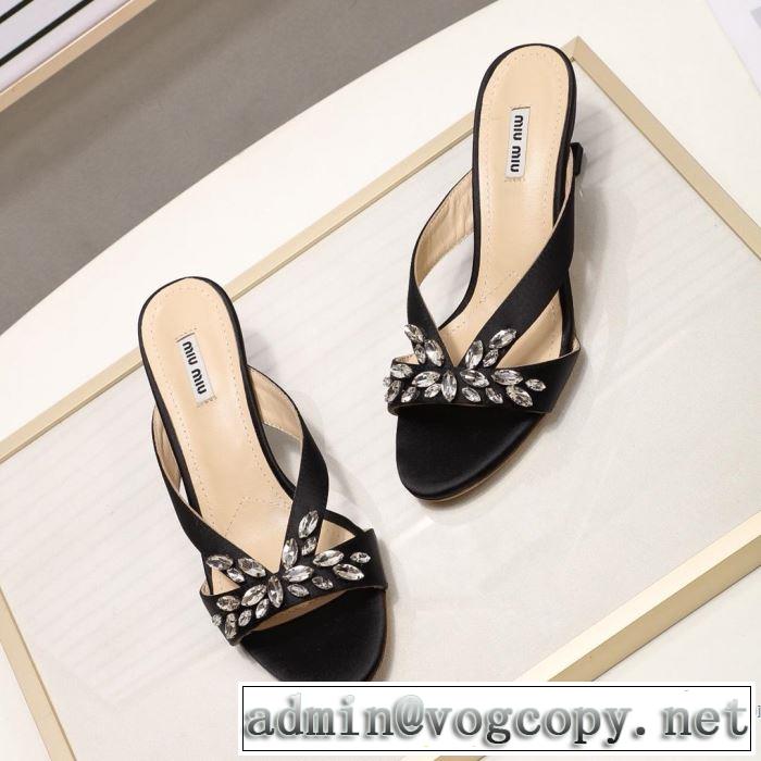 ミュウミュウ MIUMIU サンダル 3色可選 2019年春夏のトレンドアイテム 春夏の流行りトップス