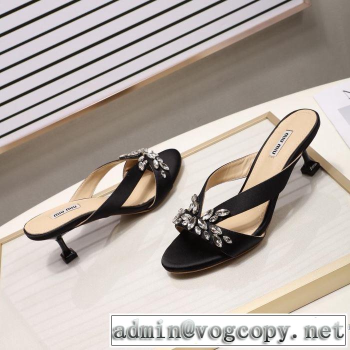 ミュウミュウ MIUMIU サンダル 3色可選 2019年春夏のトレンドアイテム 春夏の流行りトップス