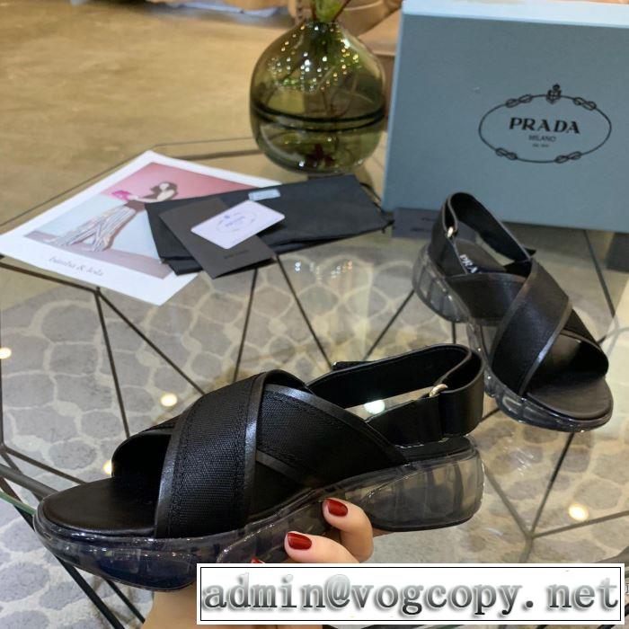 2019春夏の大注目トレンド 春夏シンプルファッションでOK！ プラダ PRADA サンダル 2色可選