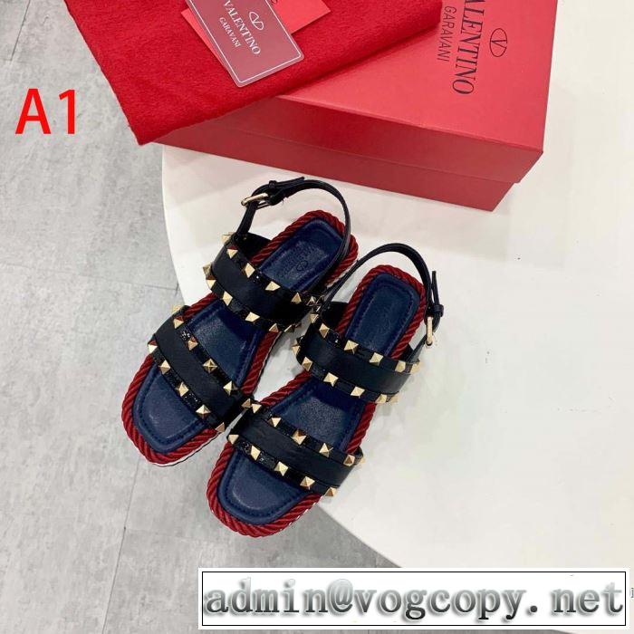 サンダル 3色可選 2019春夏人気トレンドアイテム 海外セレブは大人気 ヴァレンティノ VALENTINO