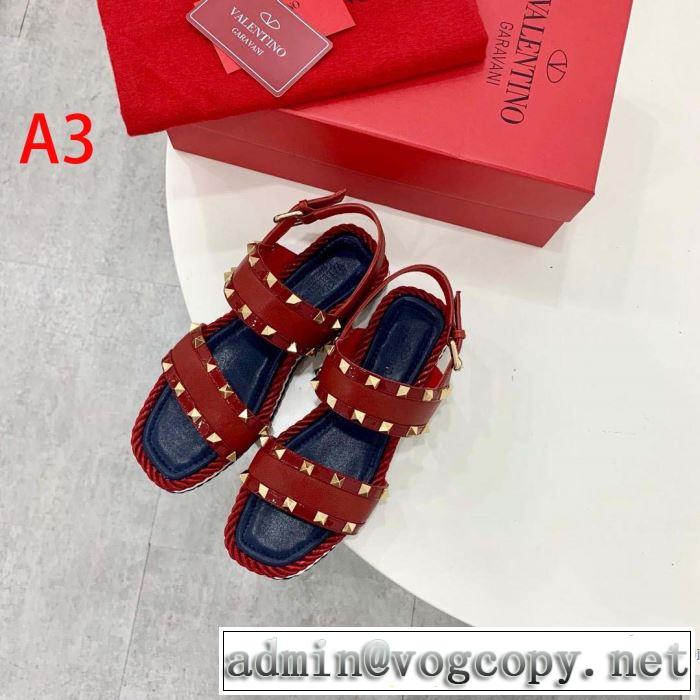 サンダル 3色可選 2019春夏人気トレンドアイテム 海外セレブは大人気 ヴァレンティノ VALENTINO