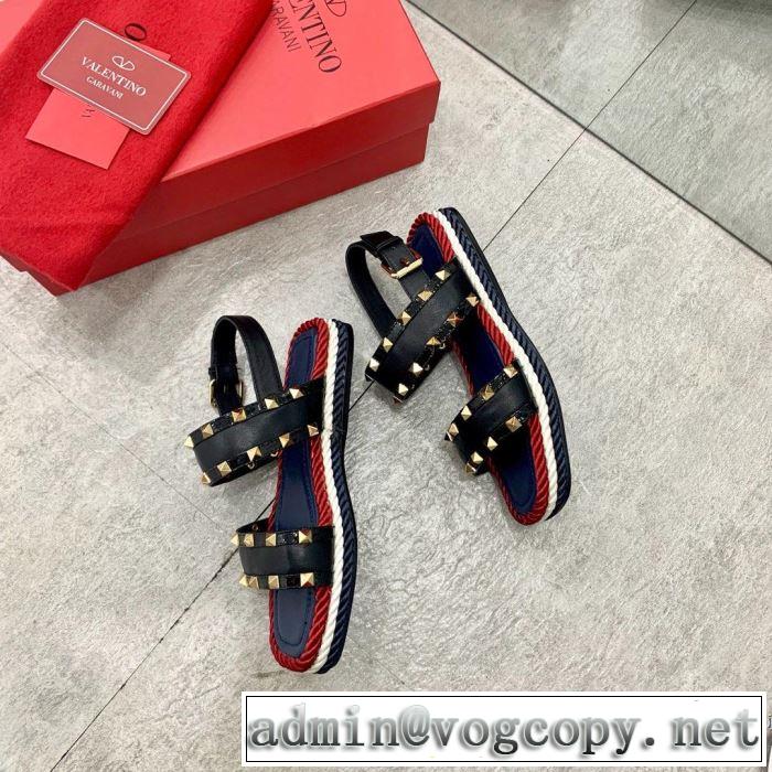 サンダル 3色可選 2019春夏人気トレンドアイテム 海外セレブは大人気 ヴァレンティノ VALENTINO