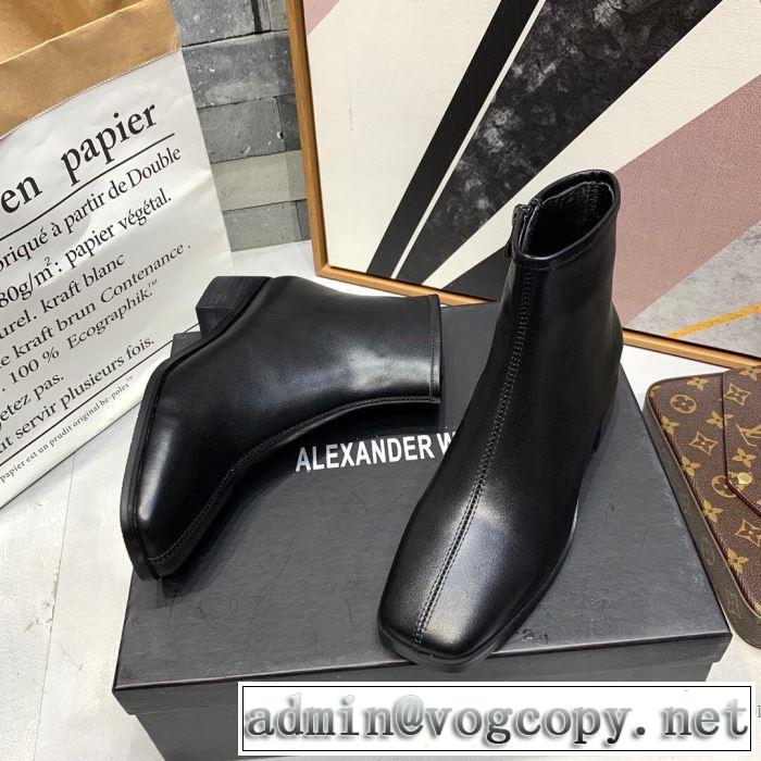 2色可選 トレンド入り確実最新コレクション レザーブーツ アレキサンダーワン 2019年秋冬に欠かせない ALEXANDER WANG