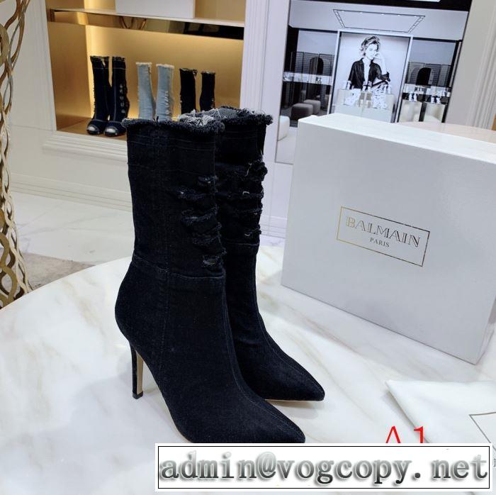 秋冬とれんど新品目立ち レザーブーツ3色可選  2019秋冬最重要アイテム バルマン BALMAIN ファッション上級者向け