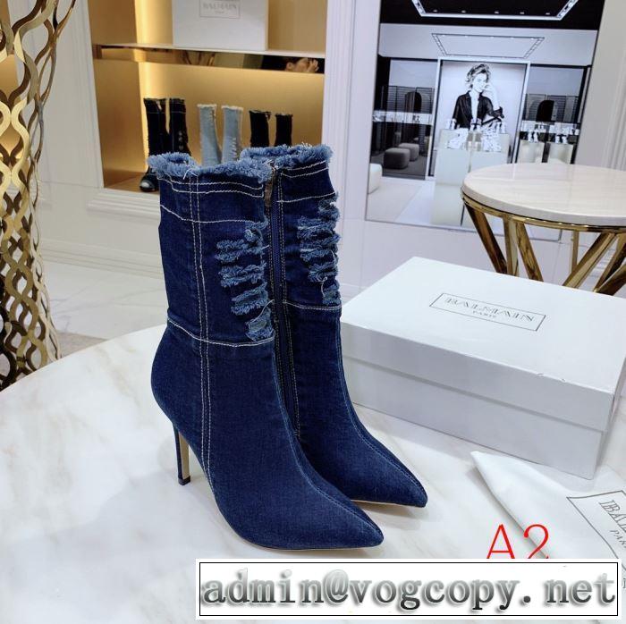 秋冬とれんど新品目立ち レザーブーツ3色可選  2019秋冬最重要アイテム バルマン BALMAIN ファッション上級者向け