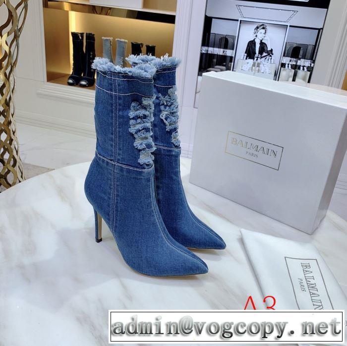 秋冬とれんど新品目立ち レザーブーツ3色可選  2019秋冬最重要アイテム バルマン BALMAIN ファッション上級者向け