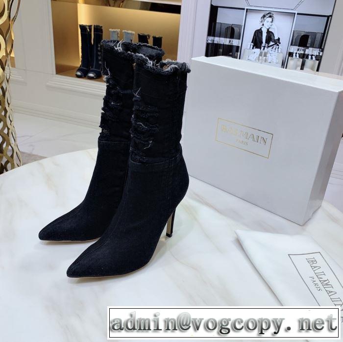 秋冬とれんど新品目立ち レザーブーツ3色可選  2019秋冬最重要アイテム バルマン BALMAIN ファッション上級者向け