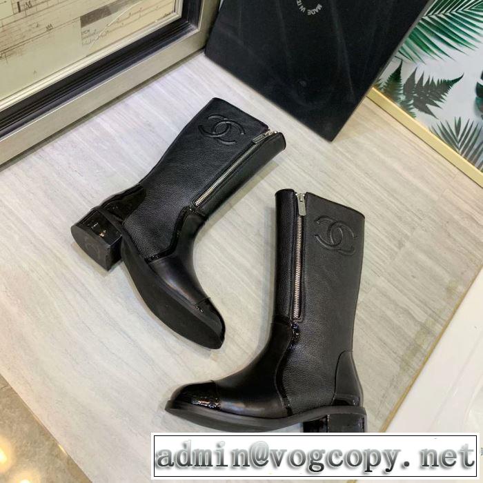 2色可選 使いやすさのトレンド レザーブーツ 機能性が良くブランド新品 CH CH 2019-2020秋冬のファッション