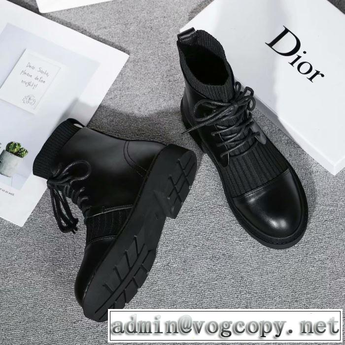 2色可選 2019-20秋冬トレンドファッション ディオール 最新秋冬トレンドをチェック DIOR レザーブーツ 秋冬流行りファション