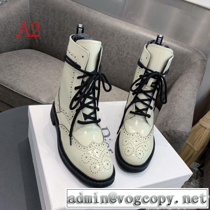 3色可選 レザーブーツ とにかく完璧ブランド新作 ディオール秋服コーデ2019年版  DIOR 大胆なチェックの人気トレンド