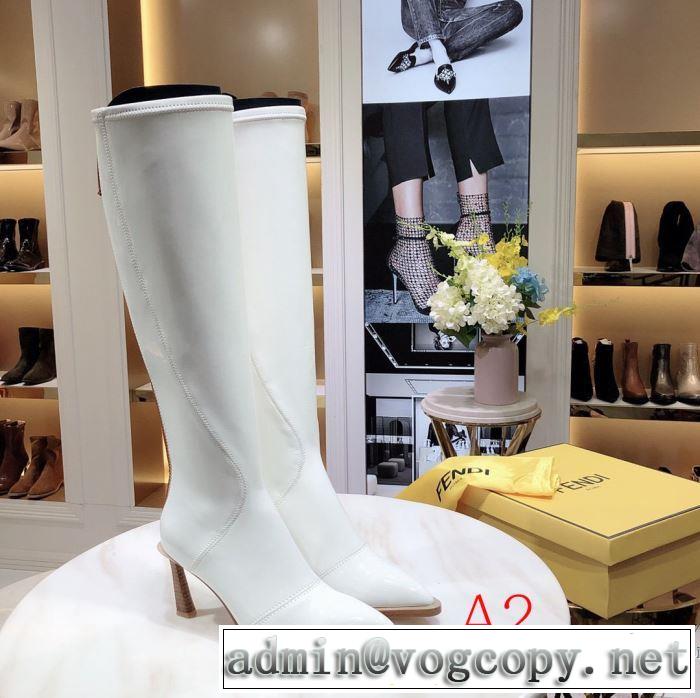 多色可選フェンディ 秋冬コーデと相性がいい FENDI 2019秋断然ブランド推し レザーブーツ  おしゃれなファッションコーデ