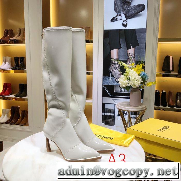 多色可選フェンディ 秋冬コーデと相性がいい FENDI 2019秋断然ブランド推し レザーブーツ  おしゃれなファッションコーデ