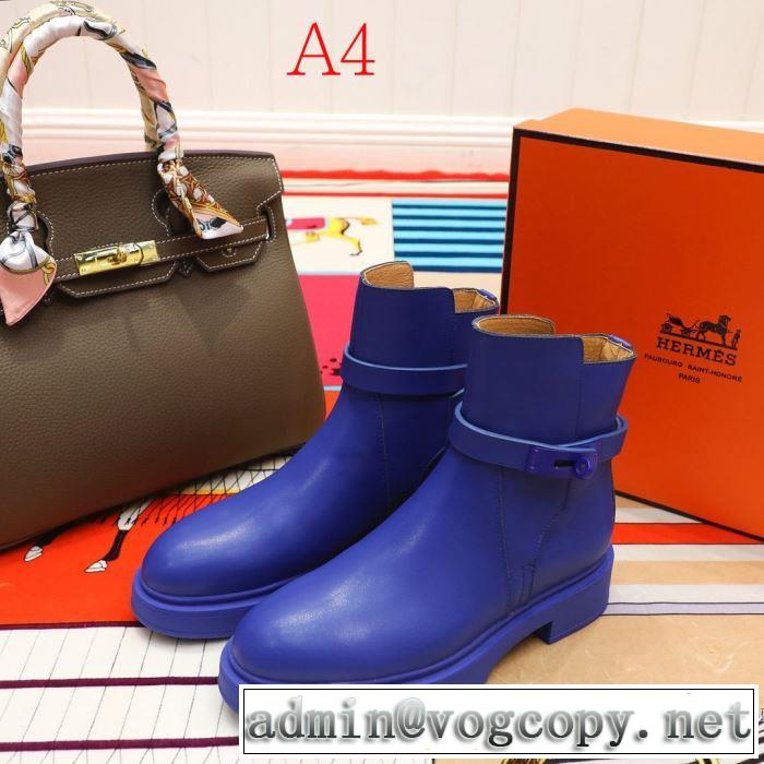多色可選 ヒットする秋冬コレクション レザーブーツ エルメス秋冬ファッションコーディネート  HERMES 2019トレンドアイテム激安