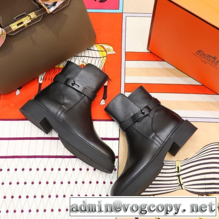 多色可選 ヒットする秋冬コレクション レザーブーツ エルメス秋冬ファッションコーディネート  HERMES 2019トレンドアイテム激安