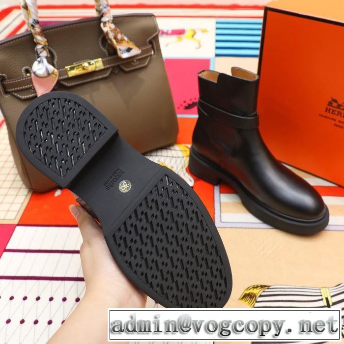 多色可選 ヒットする秋冬コレクション レザーブーツ エルメス秋冬ファッションコーディネート  HERMES 2019トレンドアイテム激安