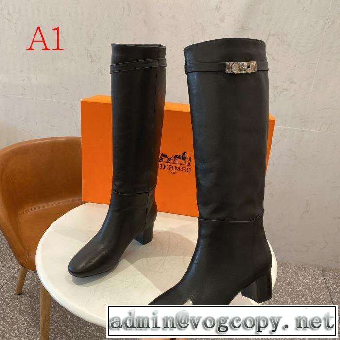 2色可選 レザーブーツ おススメの秋冬アイテムをCHECK エルメス 今季トレンドをうまく取り HERMES 2019トレンドファッション新品