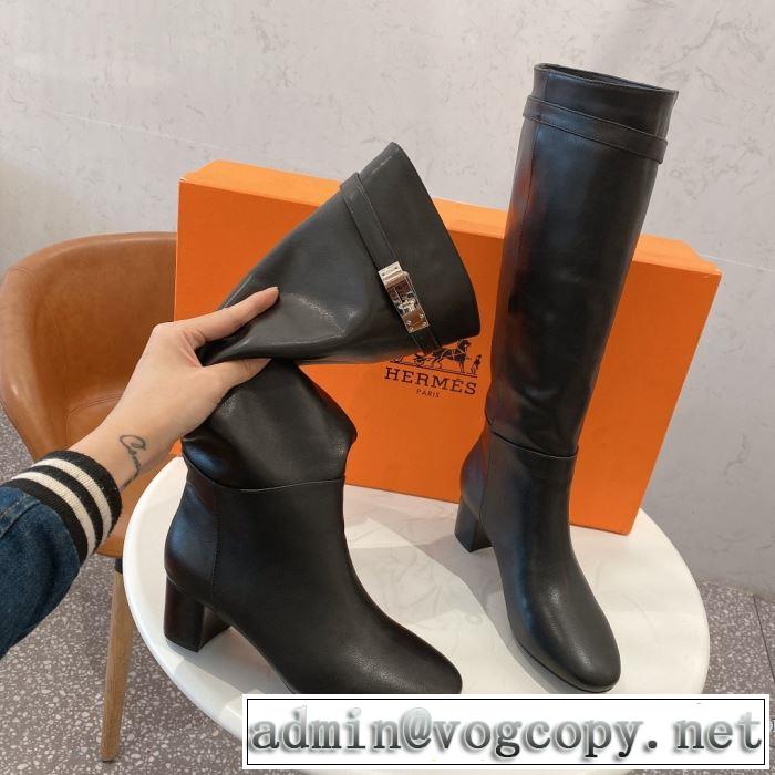 2色可選 レザーブーツ おススメの秋冬アイテムをCHECK エルメス 今季トレンドをうまく取り HERMES 2019トレンドファッション新品