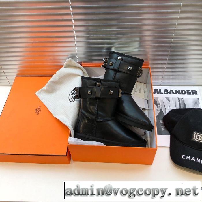 2色可選 最新作おすすめしたい秋冬 エルメス 寒い季節トレンド上品 HERMES 先取り 2019/2020秋冬ファッション レザーブーツ