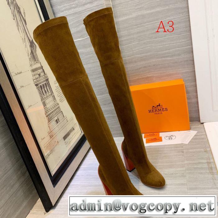 3色可選 今年の流行りファション レザーブーツ 【2019秋冬トレンド】押さえておきたい エルメス HERMES サイズのよさを感じる新作