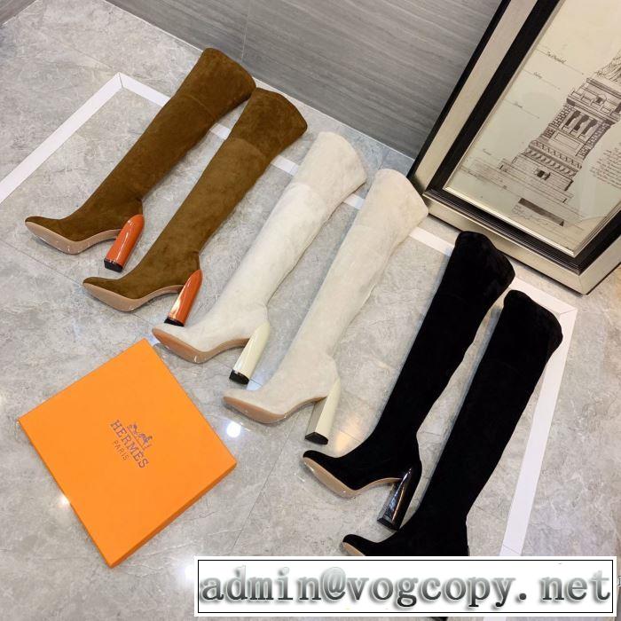 3色可選 今年の流行りファション レザーブーツ 【2019秋冬トレンド】押さえておきたい エルメス HERMES サイズのよさを感じる新作