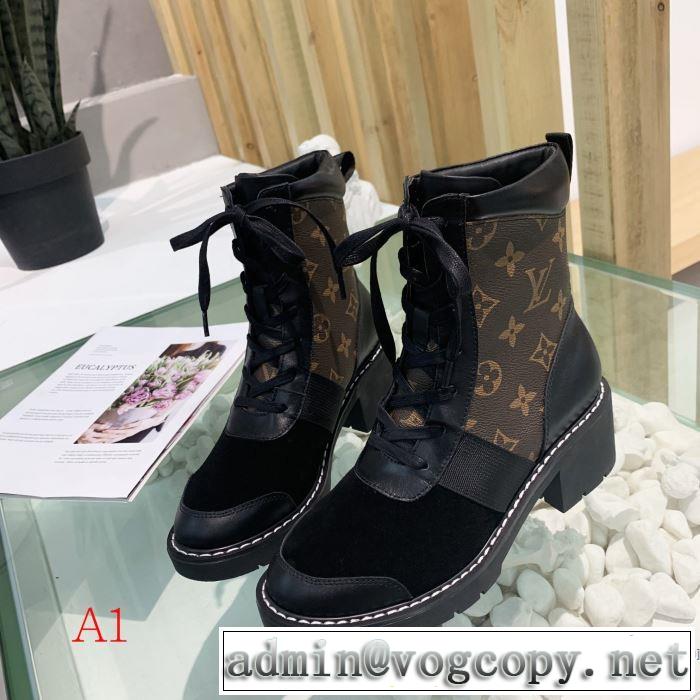 2色可選 2019トレンドカラー秋冬セール ルイ ヴィトン LOUIS VUITTON とにかく完璧ブランド新作 レザーブーツ 大胆なチェックの人気トレンド