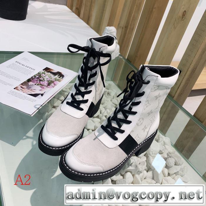 2色可選 2019トレンドカラー秋冬セール ルイ ヴィトン LOUIS VUITTON とにかく完璧ブランド新作 レザーブーツ 大胆なチェックの人気トレンド