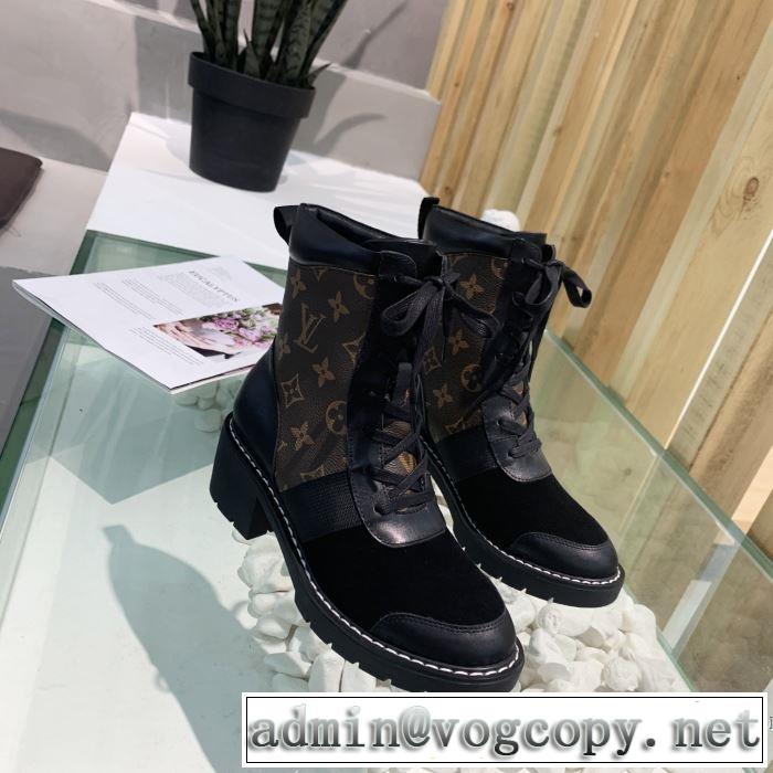2色可選 2019トレンドカラー秋冬セール ルイ ヴィトン LOUIS VUITTON とにかく完璧ブランド新作 レザーブーツ 大胆なチェックの人気トレンド