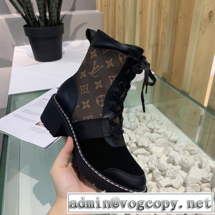 2色可選 2019トレンドカラー秋冬セール ルイ ヴィトン LOUIS VUITTON とにかく完璧ブランド新作 レザーブーツ 大胆なチェックの人気トレンド
