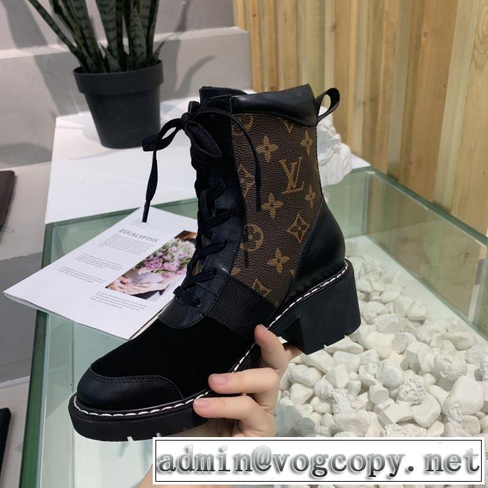 2色可選 2019トレンドカラー秋冬セール ルイ ヴィトン LOUIS VUITTON とにかく完璧ブランド新作 レザーブーツ 大胆なチェックの人気トレンド