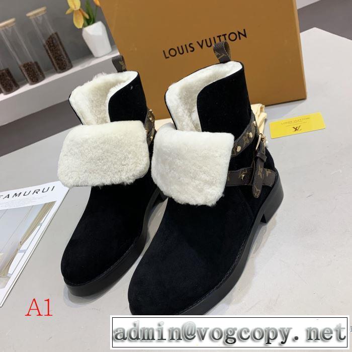 秋冬ファッションコーディネート 2色可選 ルイ ヴィトン LOUIS VUITTON最重要！2019秋冬トレンド  レザーブーツ 最新トレンドコーデおすすめ