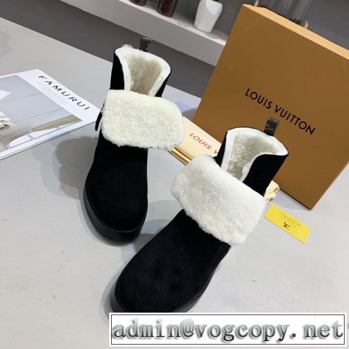 秋冬ファッションコーディネート 2色可選 ルイ ヴィトン LOUIS VUITTON最重要！2019秋冬トレンド  レザーブーツ 最新トレンドコーデおすすめ