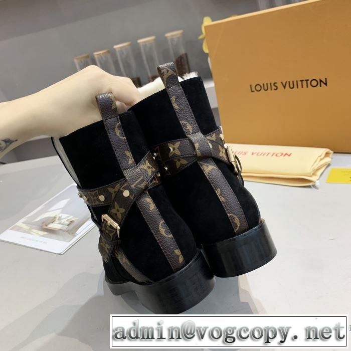 秋冬ファッションコーディネート 2色可選 ルイ ヴィトン LOUIS VUITTON最重要！2019秋冬トレンド  レザーブーツ 最新トレンドコーデおすすめ
