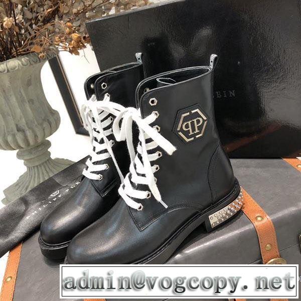 素敵続くトレンド レザーブーツ フィリッププレイン2019秋冬トレンドデザイン  PHILIPP PLEIN 人気の秋冬新作再登場