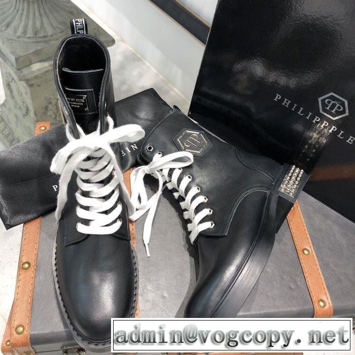 素敵続くトレンド レザーブーツ フィリッププレイン2019秋冬トレンドデザイン  PHILIPP PLEIN 人気の秋冬新作再登場