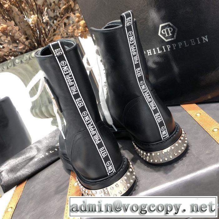 素敵続くトレンド レザーブーツ フィリッププレイン2019秋冬トレンドデザイン  PHILIPP PLEIN 人気の秋冬新作再登場