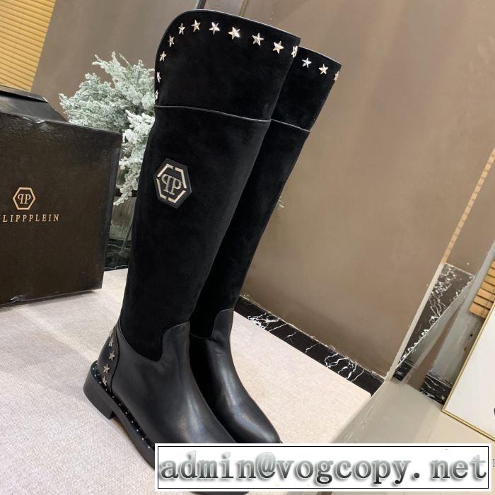 最新トレンドコーデおすすめ レザーブーツ 機能性が良くブランド新品 フィリッププレイン PHILIPP PLEIN 2019-2020秋冬のファッション